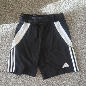 adidas Kids Black Shorts with White Stripes